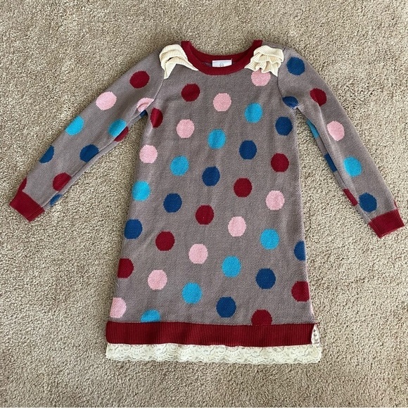 Hanna AnderssonGirl's Polka Dot Long Sleeve Dress Size 5 (110cm)